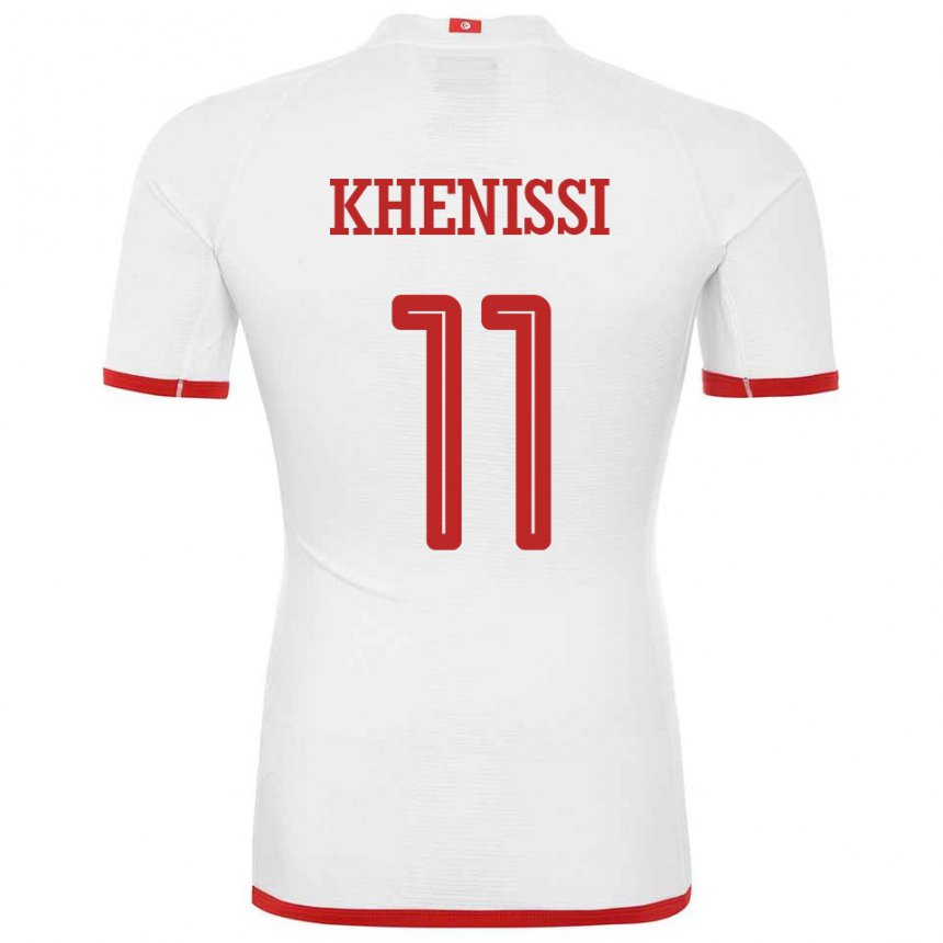 Hombre Camiseta Túnez Taha Yassine Khenissi #11 Blanco 2ª Equipación 22-24 La Camisa Argentina