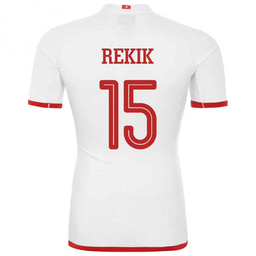 Hombre Camiseta Túnez Omar Rekik #15 Blanco 2ª Equipación 22-24 La Camisa Argentina