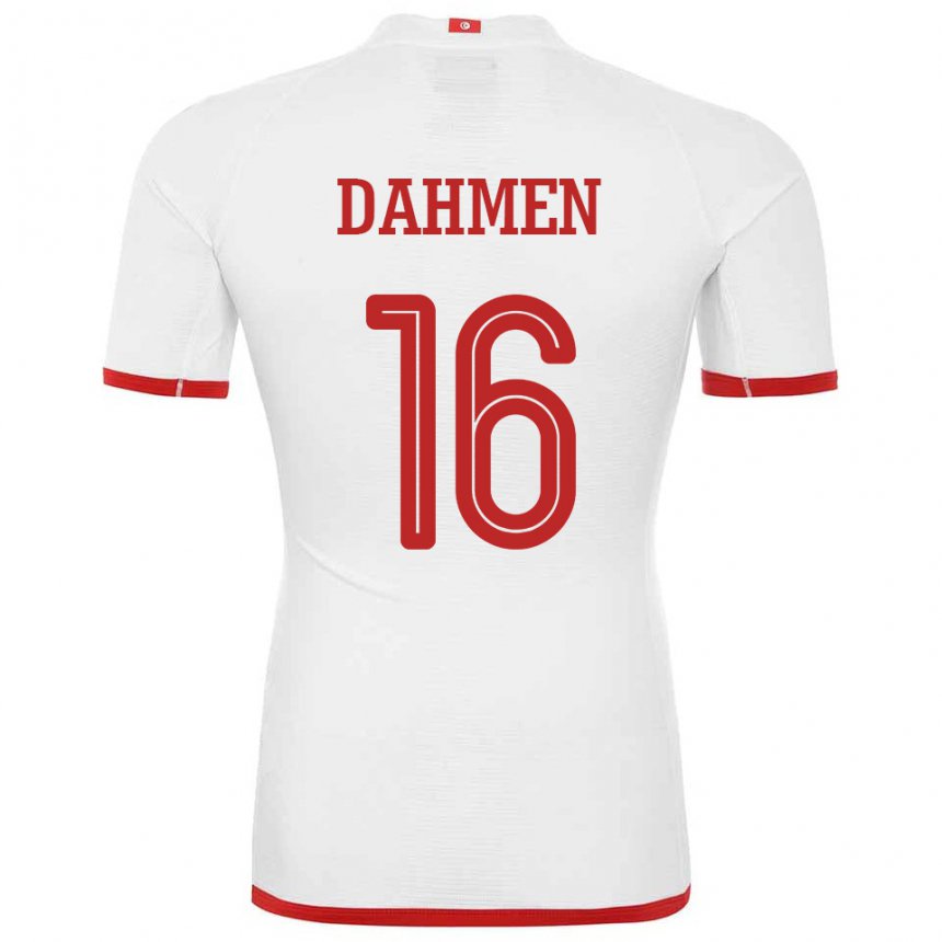 Hombre Camiseta Túnez Aymen Dahmen #16 Blanco 2ª Equipación 22-24 La Camisa Argentina