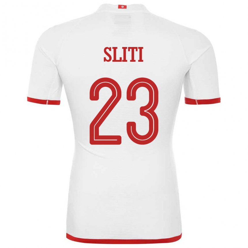 Hombre Camiseta Túnez Naim Sliti #23 Blanco 2ª Equipación 22-24 La Camisa Argentina