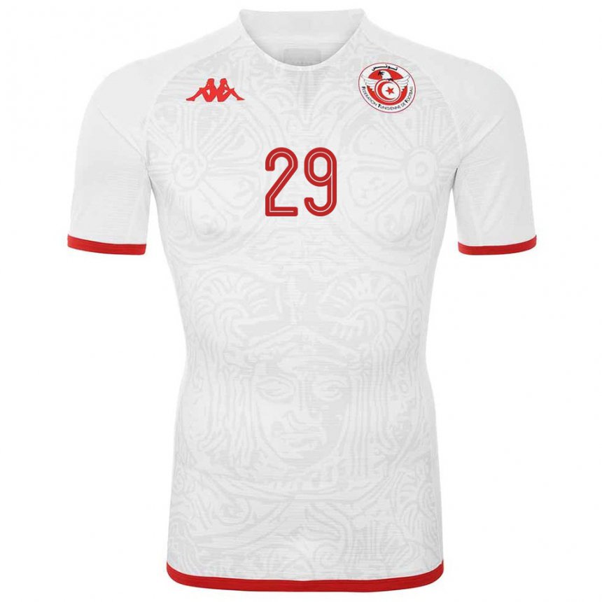 Hombre Camiseta Túnez Sayfallah Ltaief #29 Blanco 2ª Equipación 22-24 La Camisa Argentina