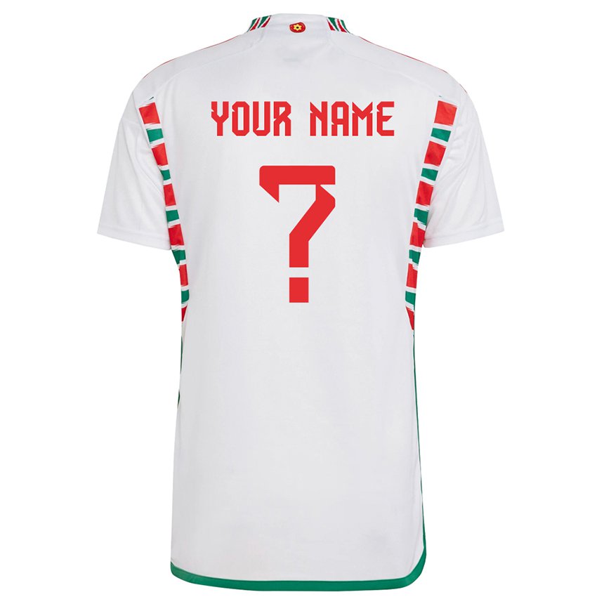 Hombre Camiseta Gales Su Nombre #0 Blanco 2ª Equipación 22-24 La Camisa Argentina