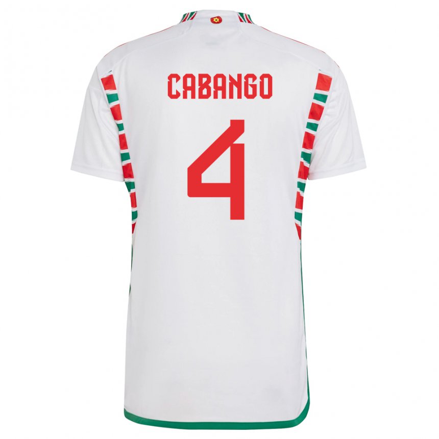 Hombre Camiseta Gales Ben Cabango #4 Blanco 2ª Equipación 22-24 La Camisa Argentina