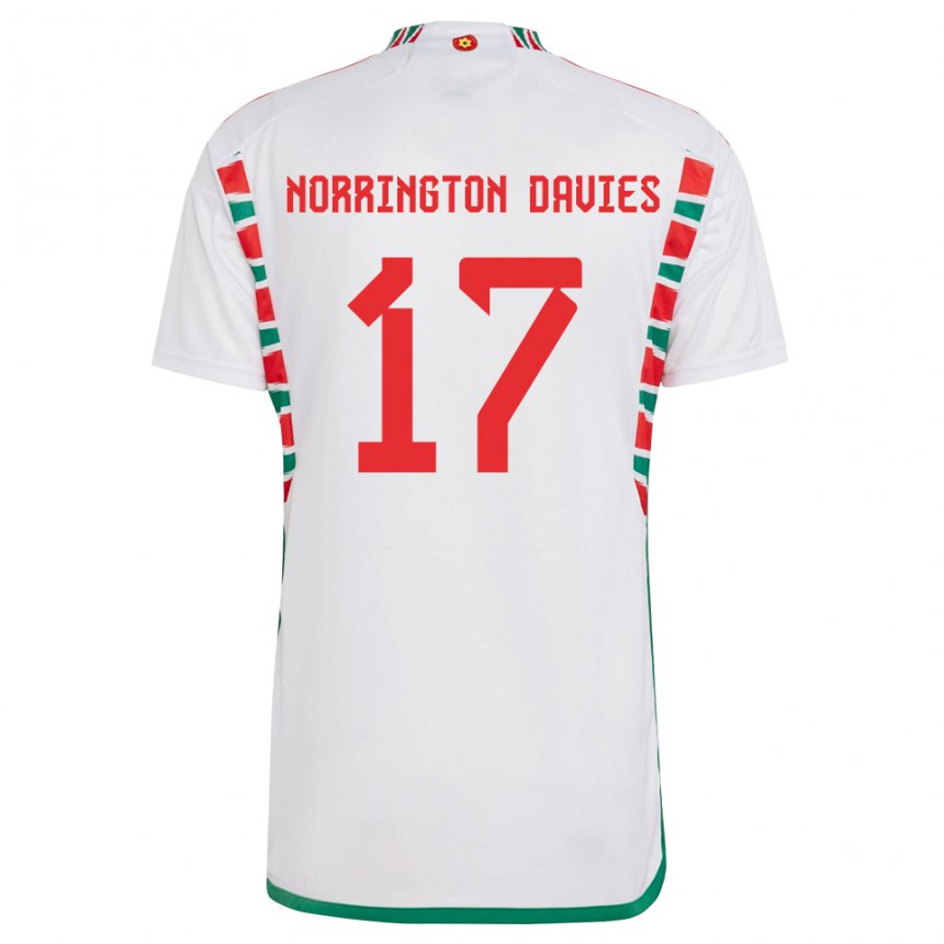 Hombre Camiseta Gales Rhys Norrington Davies #17 Blanco 2ª Equipación 22-24 La Camisa Argentina