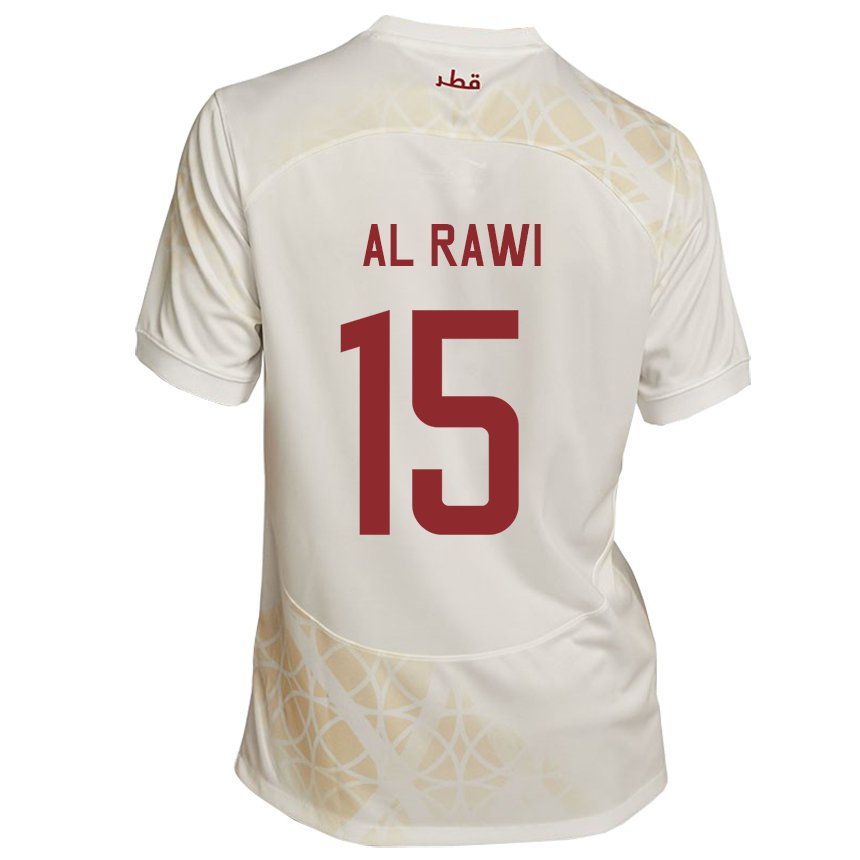 Hombre Camiseta Catar Bassam Al Rawi #15 Beis Dorado 2ª Equipación 22-24 La Camisa Argentina