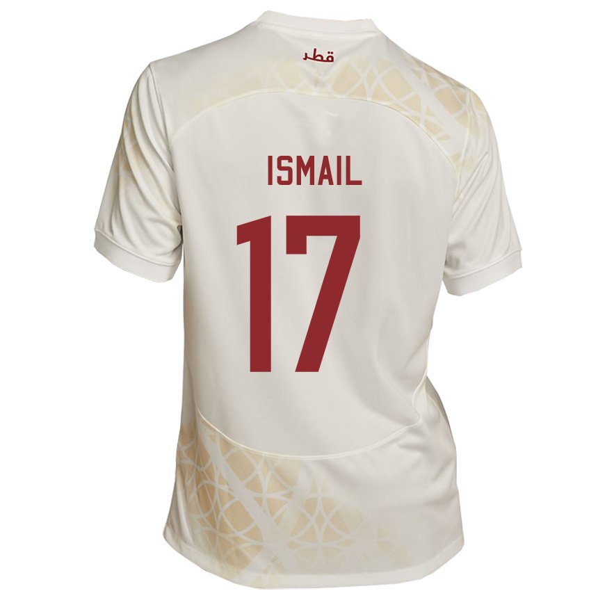 Hombre Camiseta Catar Ismail Mohamad #17 Beis Dorado 2ª Equipación 22-24 La Camisa Argentina