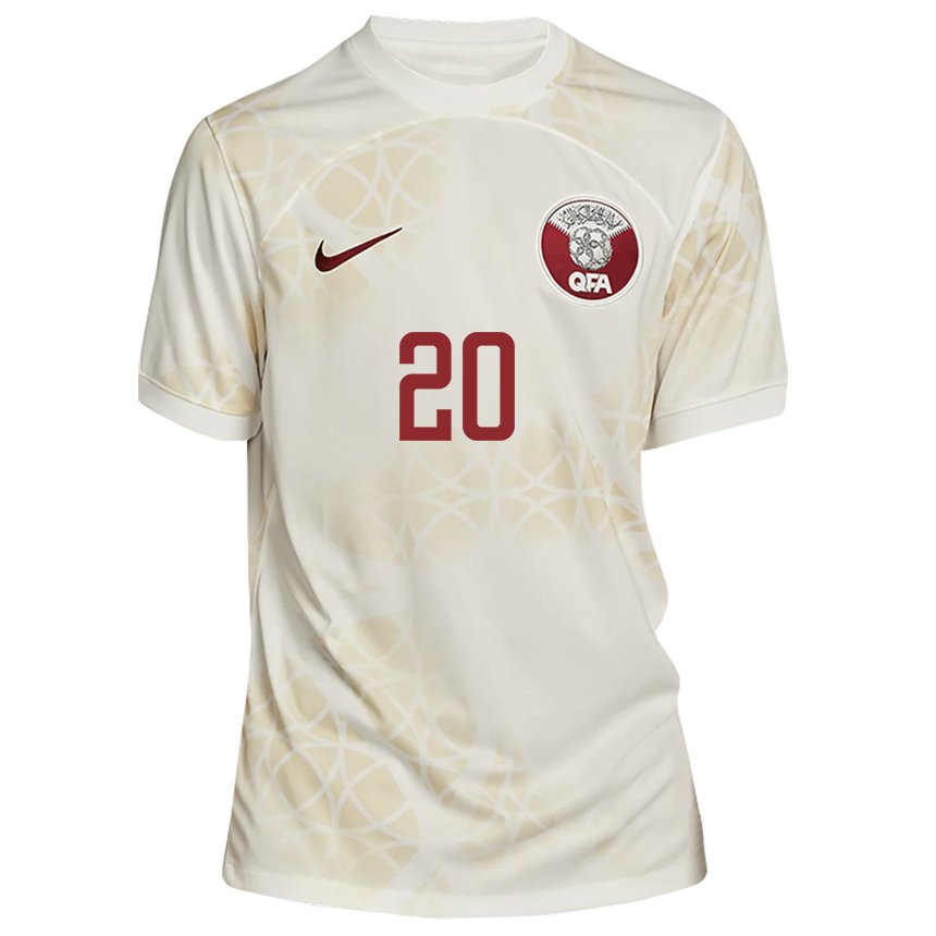 Hombre Camiseta Catar Salem Al Hajri #20 Beis Dorado 2ª Equipación 22-24 La Camisa Argentina