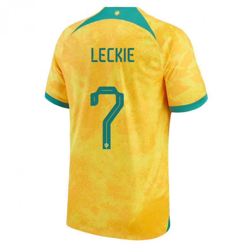 Mujer Camiseta Australia Mathew Leckie #7 Dorado 1ª Equipación 22-24 La Camisa Argentina