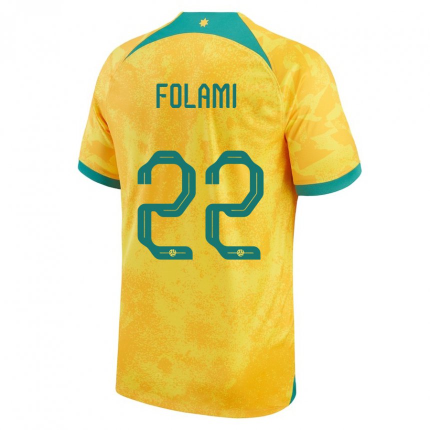 Mujer Camiseta Australia Ben Folami #22 Dorado 1ª Equipación 22-24 La Camisa Argentina