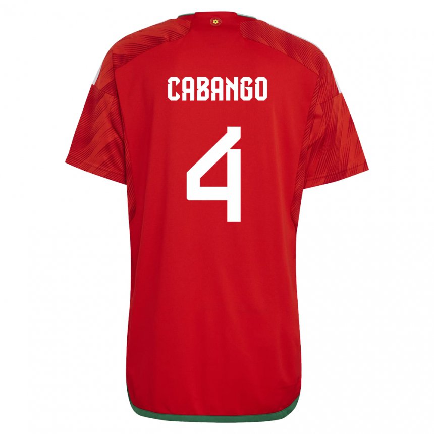 Mujer Camiseta Gales Ben Cabango #4 Rojo 1ª Equipación 22-24 La Camisa Argentina