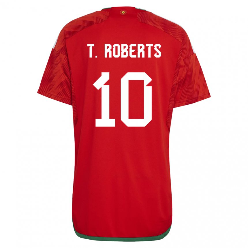Mujer Camiseta Gales Tyler Roberts #10 Rojo 1ª Equipación 22-24 La Camisa Argentina