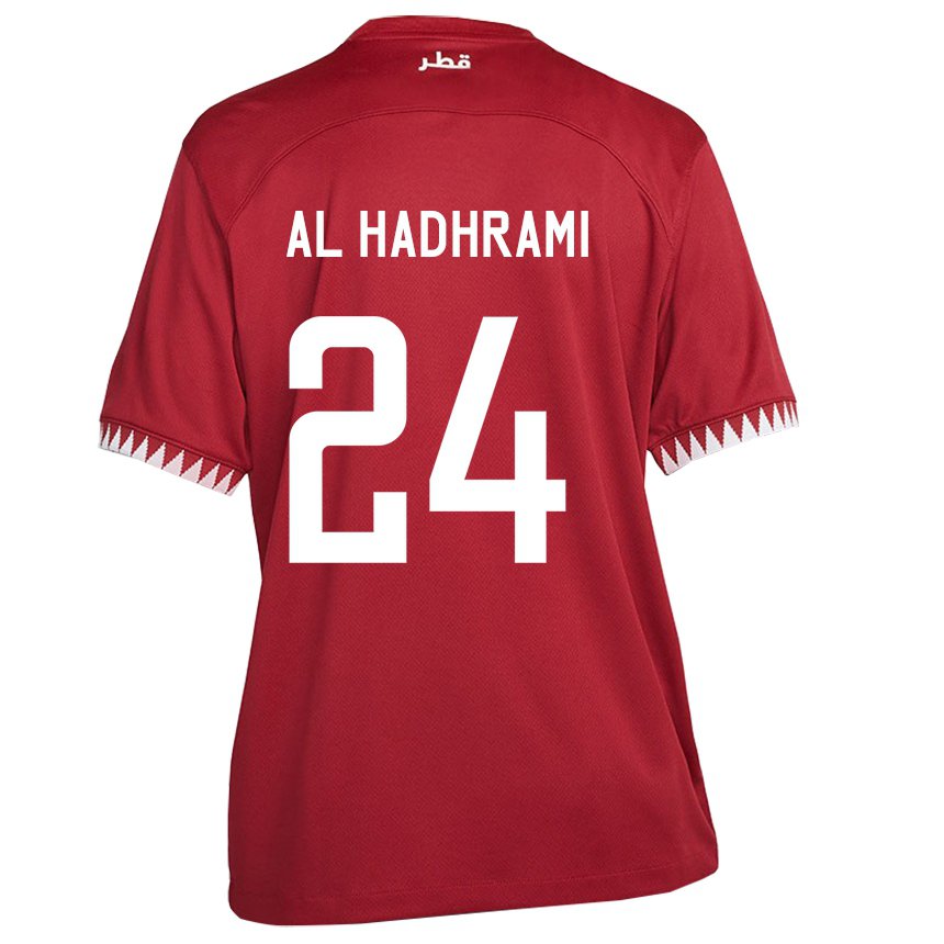 Mujer Camiseta Catar Naif Abdulraheem Al Hadhrami #24 Granate 1ª Equipación 22-24 La Camisa Argentina