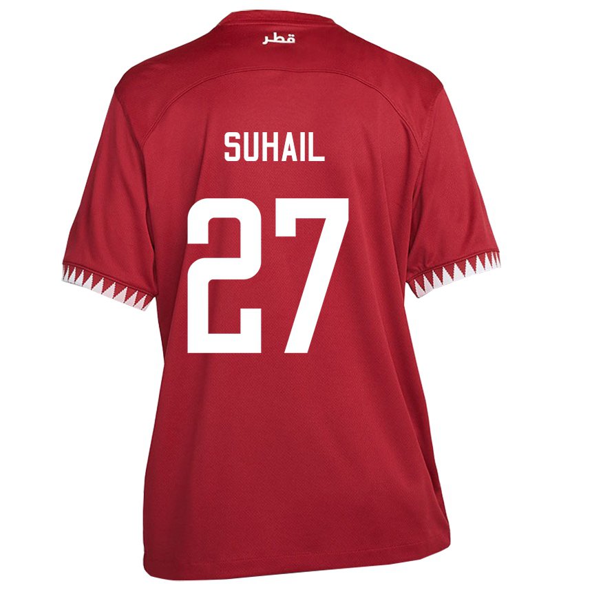 Mujer Camiseta Catar Ahmed Suhail #27 Granate 1ª Equipación 22-24 La Camisa Argentina