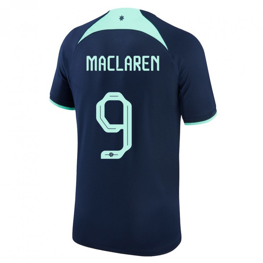 Mujer Camiseta Australia Jamie Maclaren #9 Azul Oscuro 2ª Equipación 22-24 La Camisa Argentina