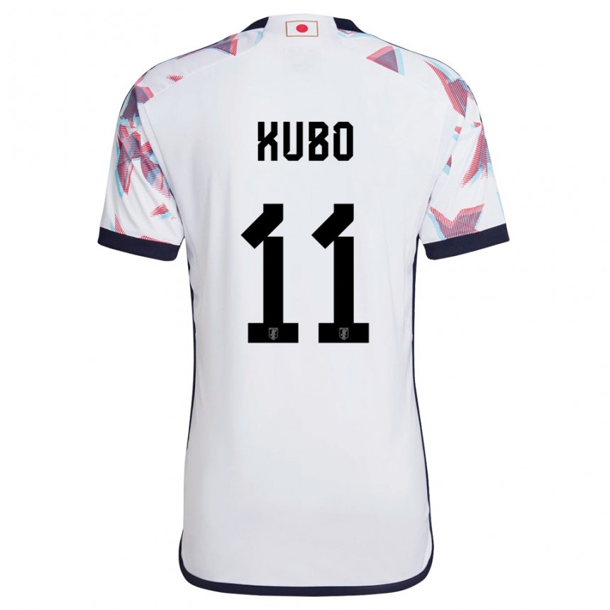 Mujer Camiseta Japón Takefusa Kubo #11 Blanco 2ª Equipación 22-24 La Camisa Argentina