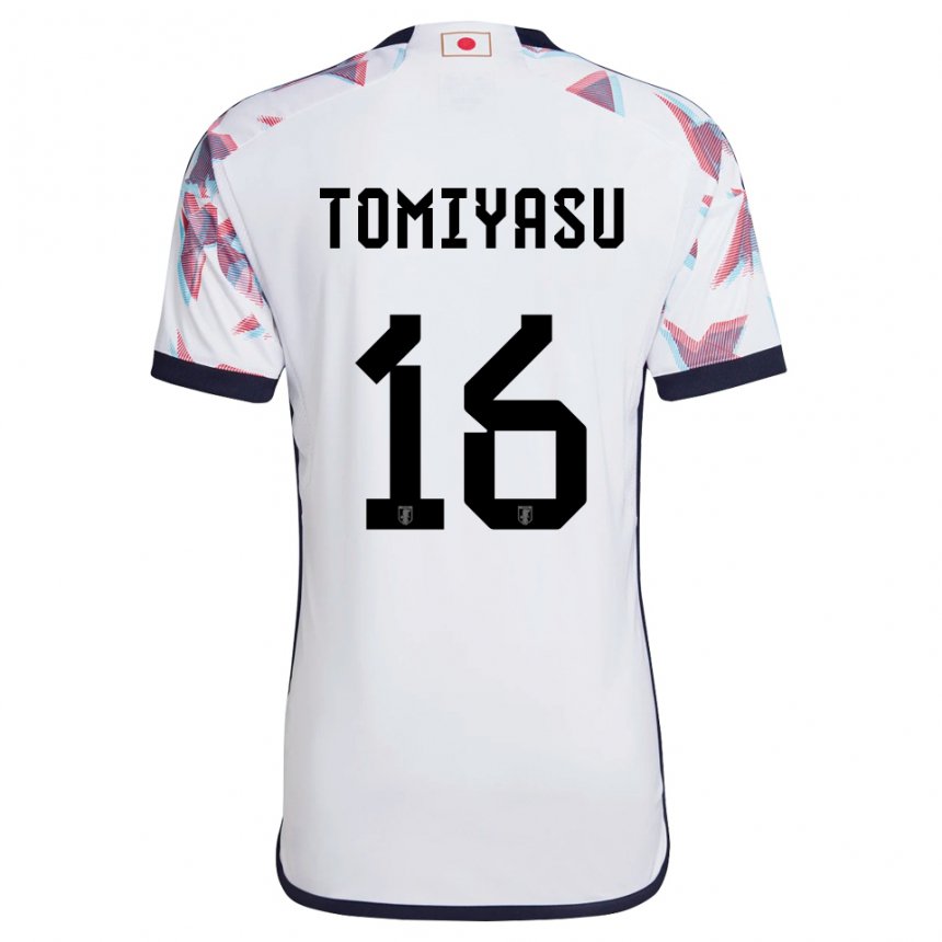 Mujer Camiseta Japón Takehiro Tomiyasu #16 Blanco 2ª Equipación 22-24 La Camisa Argentina