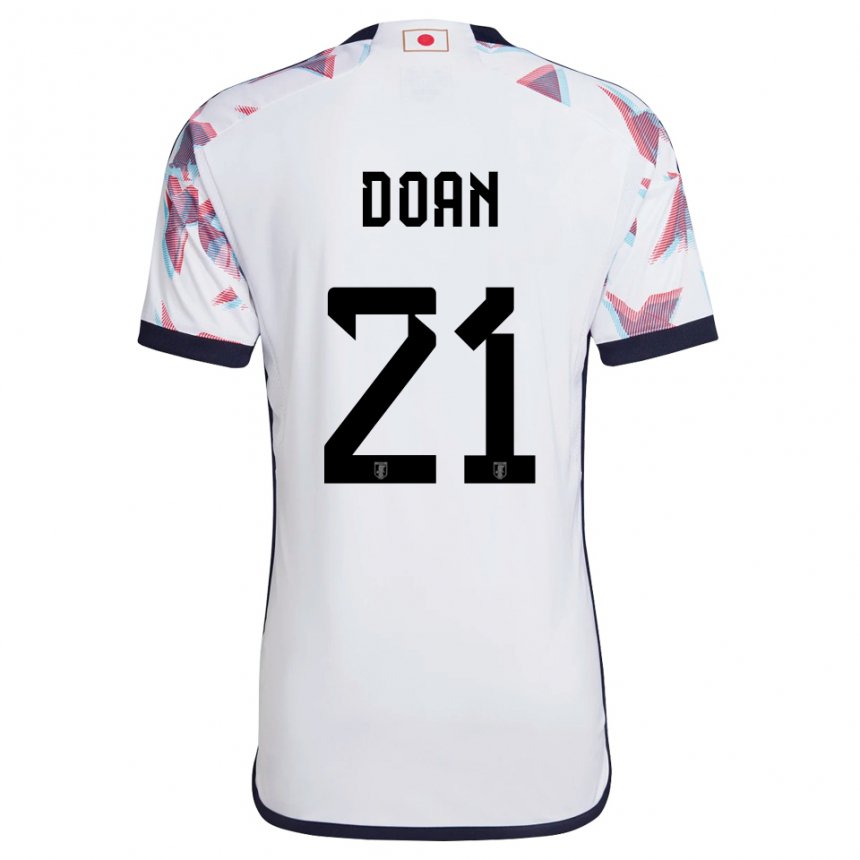 Mujer Camiseta Japón Ritsu Doan #21 Blanco 2ª Equipación 22-24 La Camisa Argentina