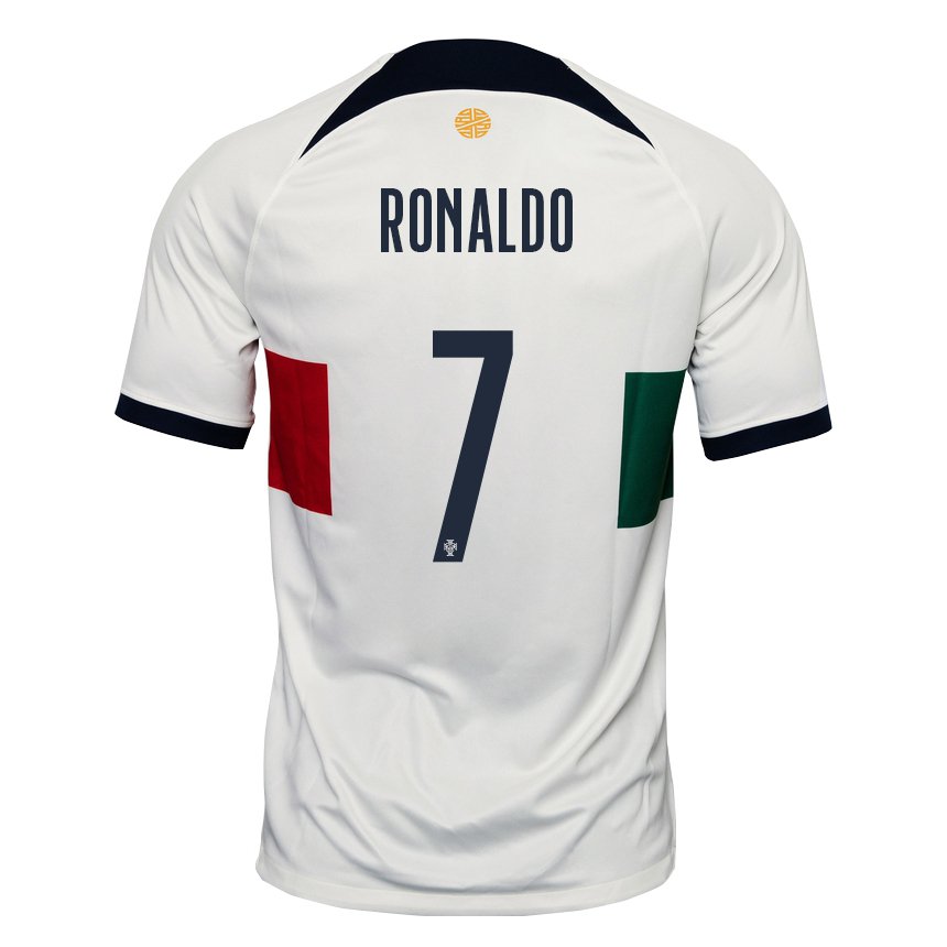 Mujer Camiseta Portugal Cristiano Ronaldo #7 Blanco 2ª Equipación 22-24 La  Camisa Argentina