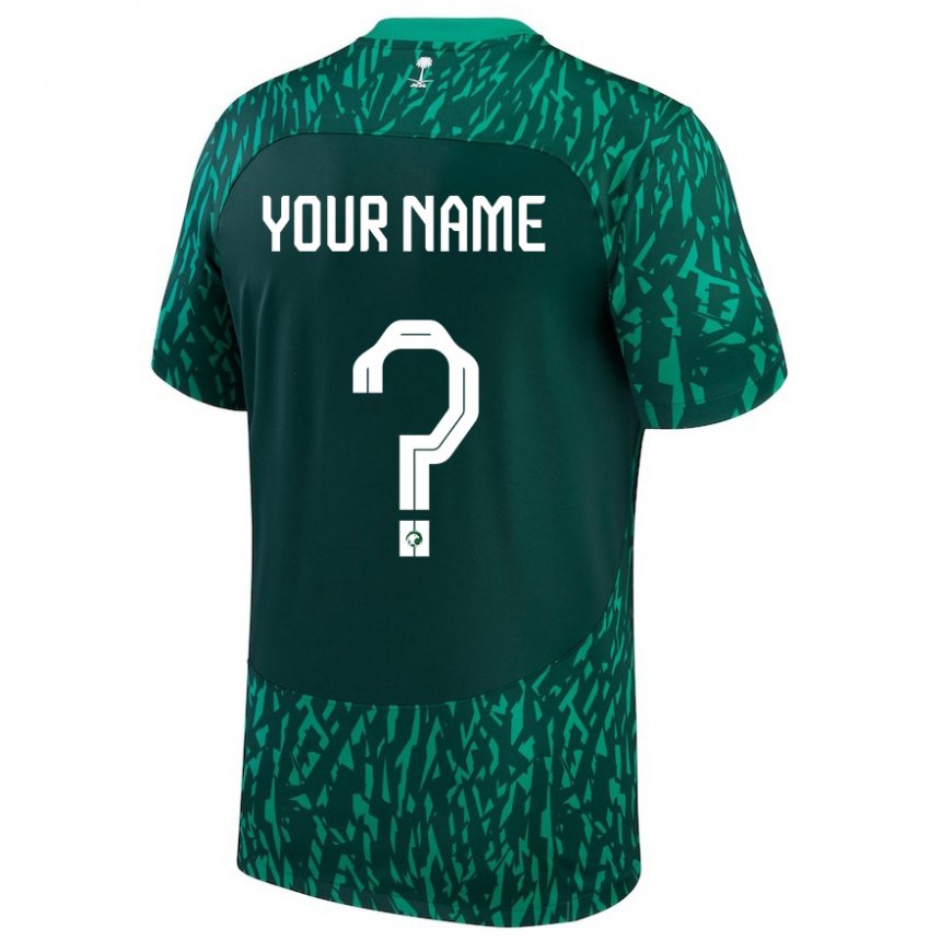 Mujer Camiseta Arabia Saudita Su Nombre #0 Verde Oscuro 2ª Equipación 22-24 La Camisa Argentina