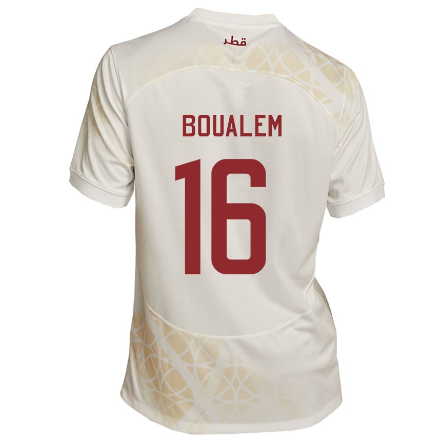 Mujer Camiseta Catar Boualem Khoukhi #16 Beis Dorado 2ª Equipación 22-24 La Camisa Argentina