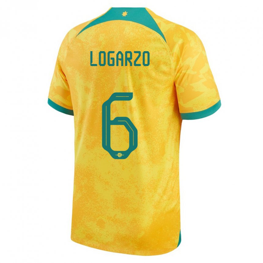 Niño Camiseta Australia Chloe Logarzo #6 Dorado 1ª Equipación 22-24 La Camisa Argentina