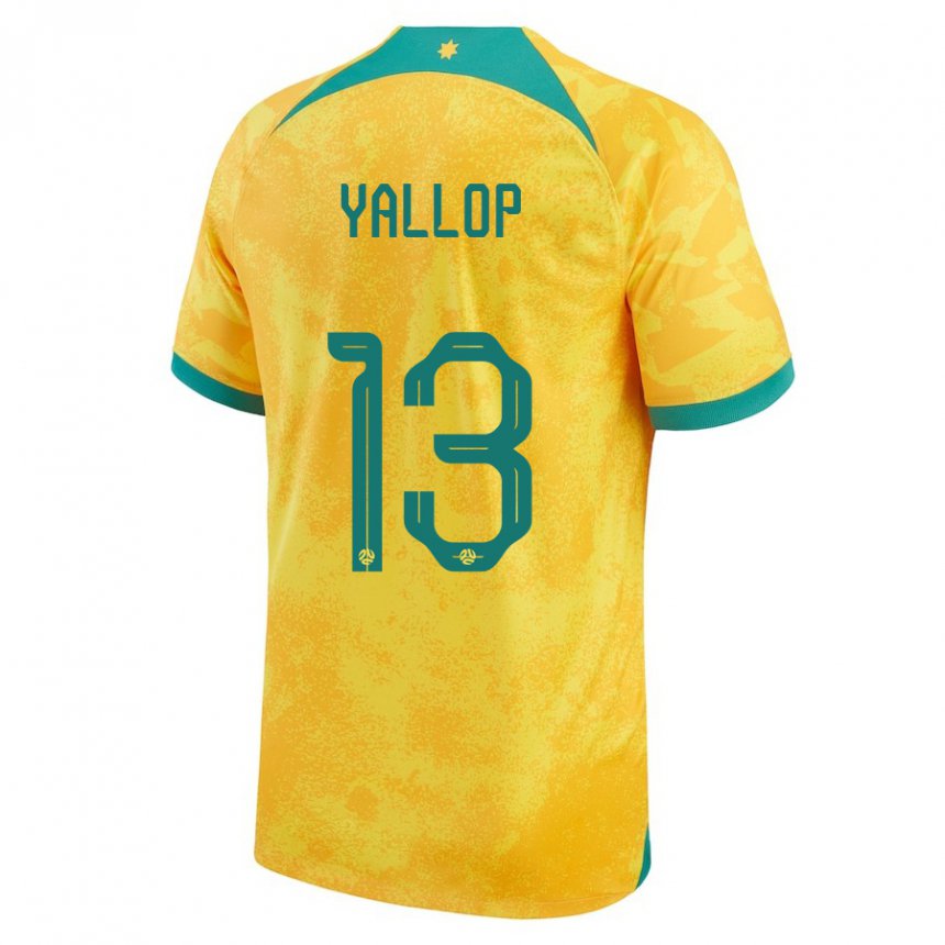 Niño Camiseta Australia Tameka Yallop #13 Dorado 1ª Equipación 22-24 La Camisa Argentina