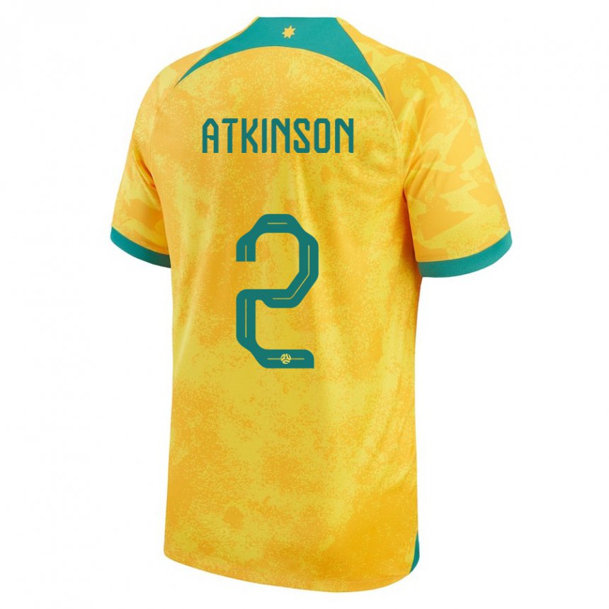 Niño Camiseta Australia Nathaniel Atkinson #2 Dorado 1ª Equipación 22-24 La Camisa Argentina