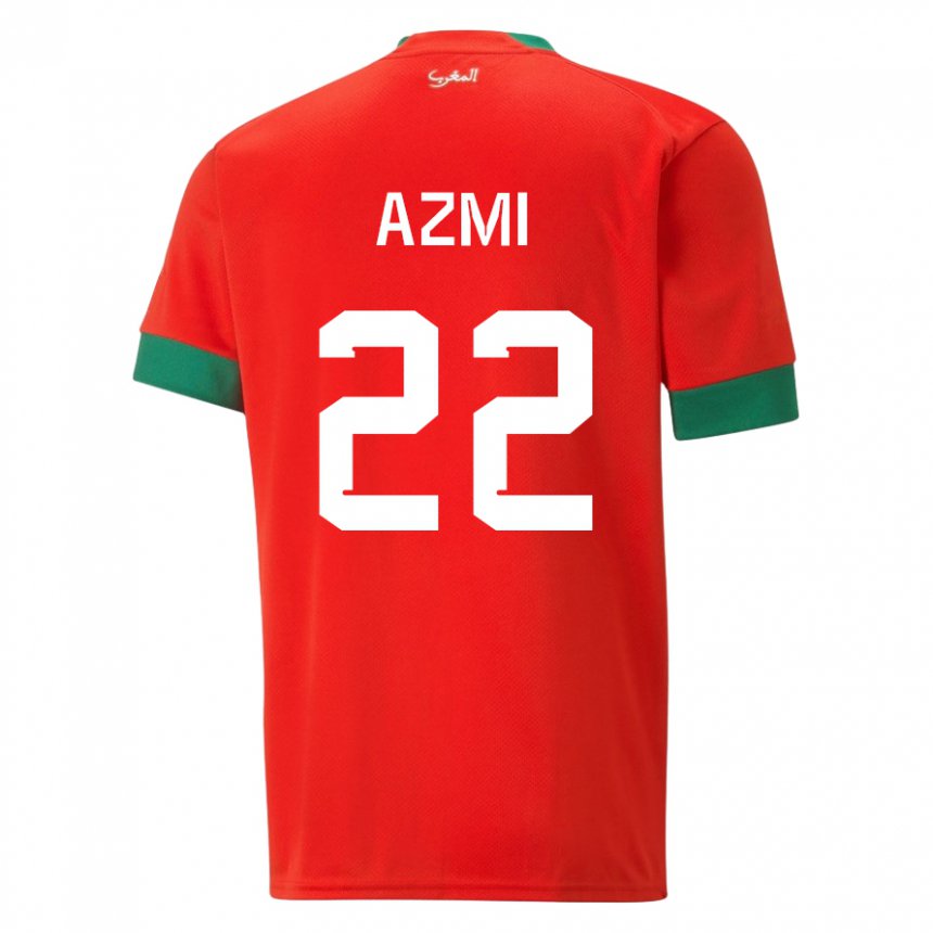 Niño Camiseta Marruecos Ahmed Azmi #22 Rojo 1ª Equipación 22-24 La Camisa Argentina