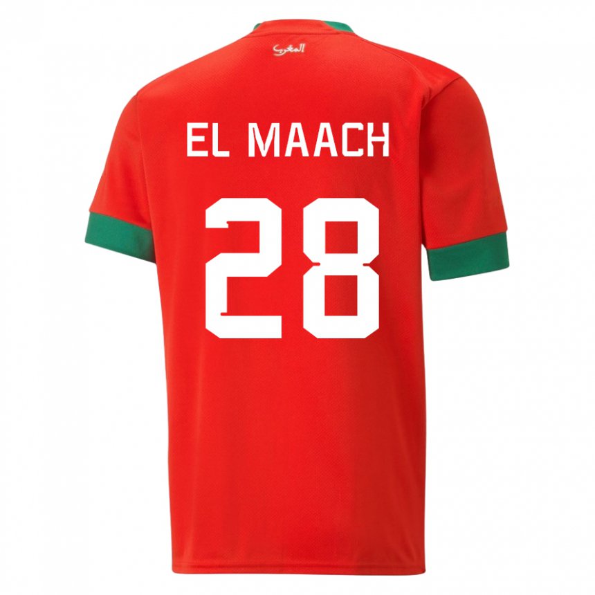 Niño Camiseta Marruecos Fouad El Maach #28 Rojo 1ª Equipación 22-24 La Camisa Argentina