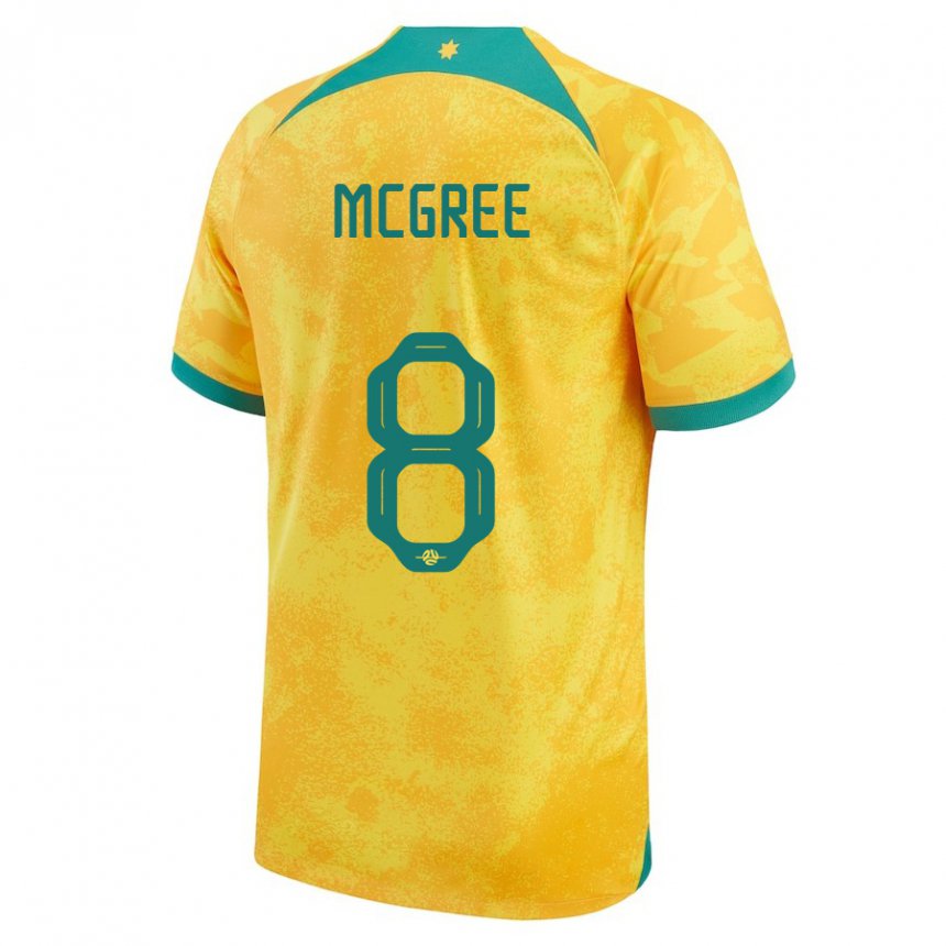 Niño Camiseta Australia Riley Mcgree #8 Dorado 1ª Equipación 22-24 La Camisa Argentina