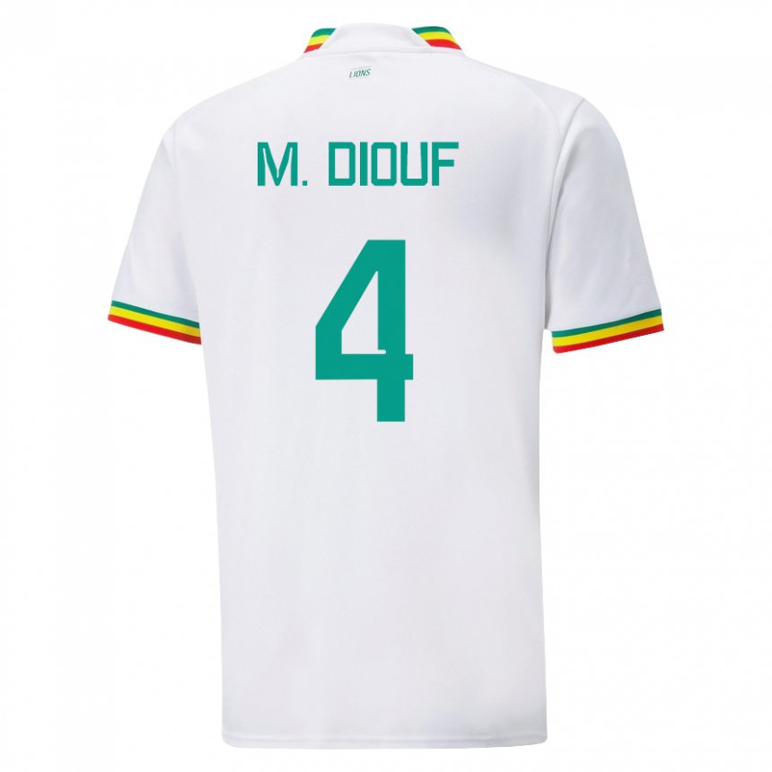 Niño Camiseta Senegal Mame Diarra Diouf #4 Blanco 1ª Equipación 22-24 La Camisa Argentina