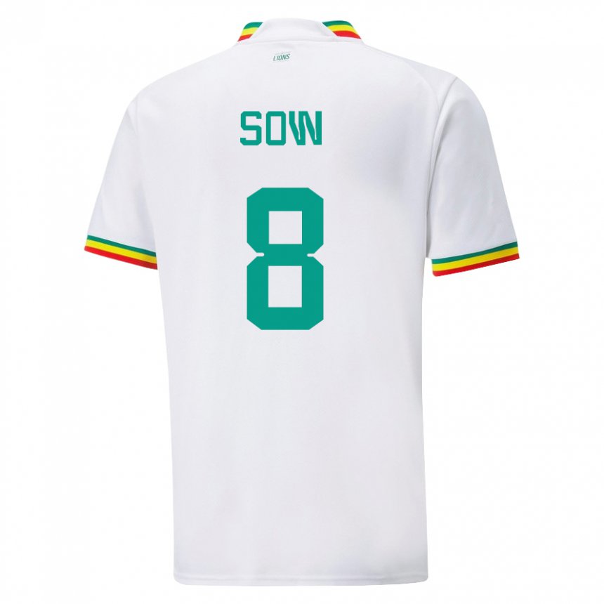 Niño Camiseta Senegal Mbayang Sow #8 Blanco 1ª Equipación 22-24 La Camisa Argentina