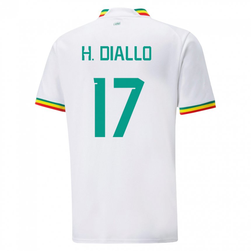 Niño Camiseta Senegal Hapsatou Malado Diallo #17 Blanco 1ª Equipación 22-24 La Camisa Argentina