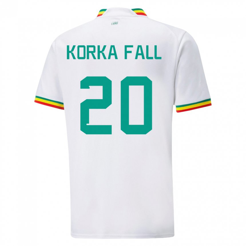 Niño Camiseta Senegal Korka Fall #20 Blanco 1ª Equipación 22-24 La Camisa Argentina