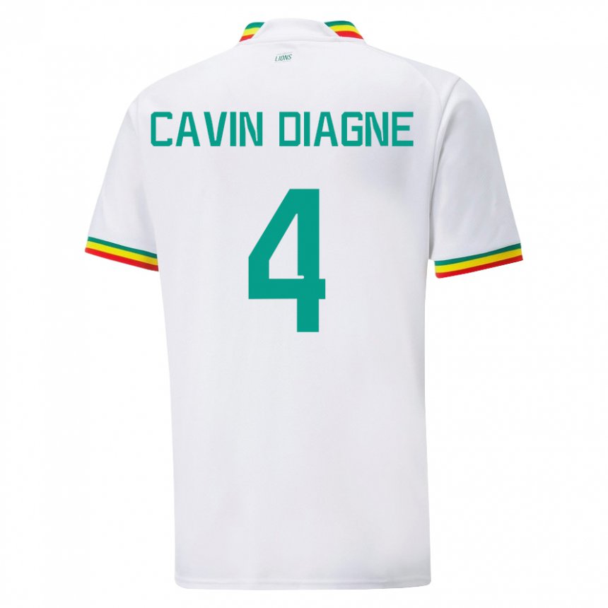 Niño Camiseta Senegal Cavin Diagne #4 Blanco 1ª Equipación 22-24 La Camisa Argentina