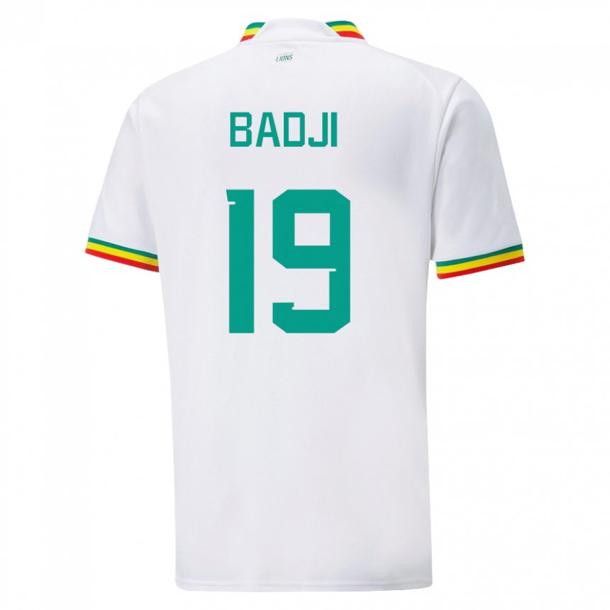 Niño Camiseta Senegal Youssouph Badji #19 Blanco 1ª Equipación 22-24 La Camisa Argentina