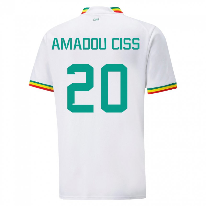 Niño Camiseta Senegal Amadou Ciss #20 Blanco 1ª Equipación 22-24 La Camisa Argentina