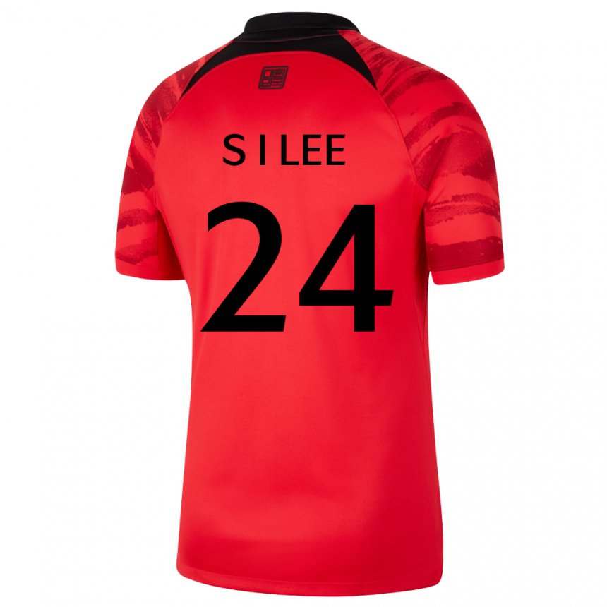 Niño Camiseta Corea Del Sur Lee Soo In #24 Negro Rojo 1ª Equipación 22-24 La Camisa Argentina