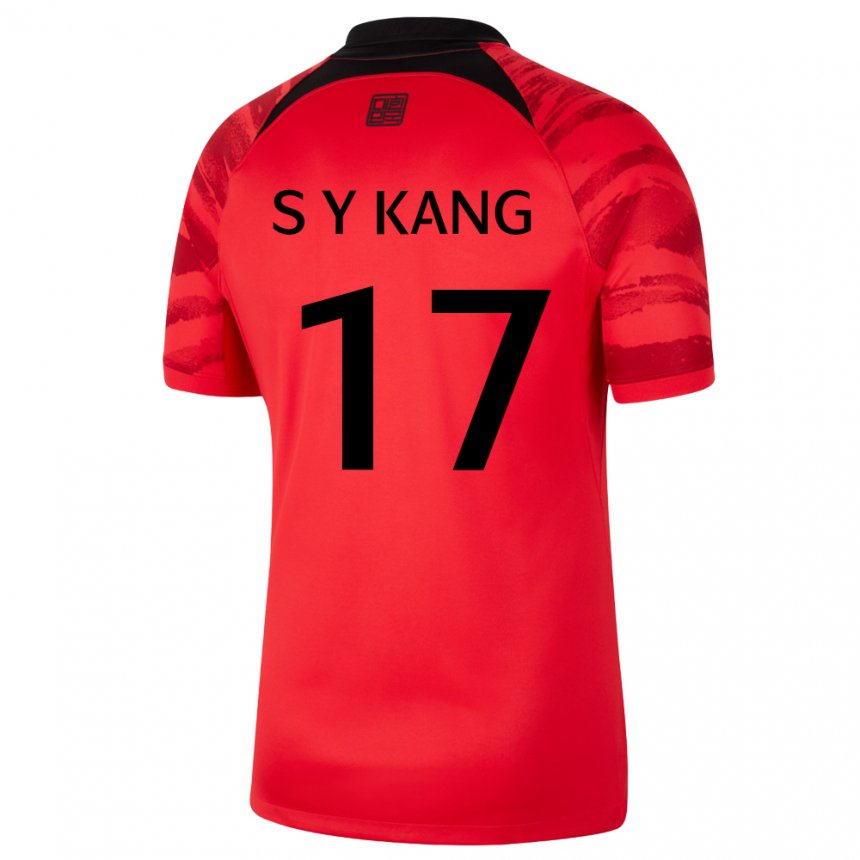 Niño Camiseta Corea Del Sur Kang Sang Yun #17 Negro Rojo 1ª Equipación 22-24 La Camisa Argentina