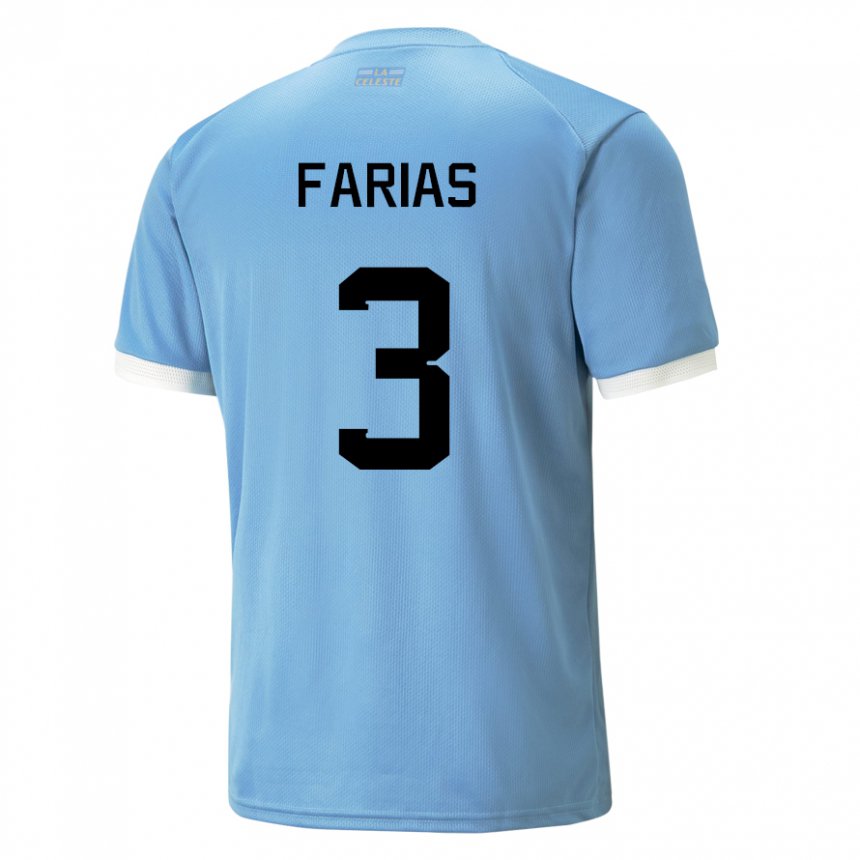 Niño Camiseta Uruguay Daiana Farias #3 Azul 1ª Equipación 22-24 La Camisa Argentina