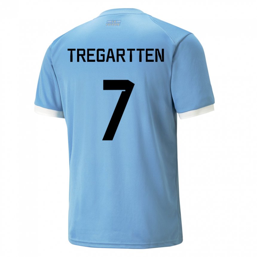 Niño Camiseta Uruguay Stephanie Tregartten #7 Azul 1ª Equipación 22-24 La Camisa Argentina