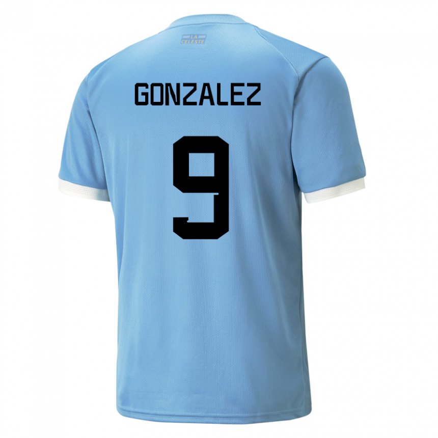 Niño Camiseta Uruguay Pamela Gonzalez #9 Azul 1ª Equipación 22-24 La Camisa Argentina