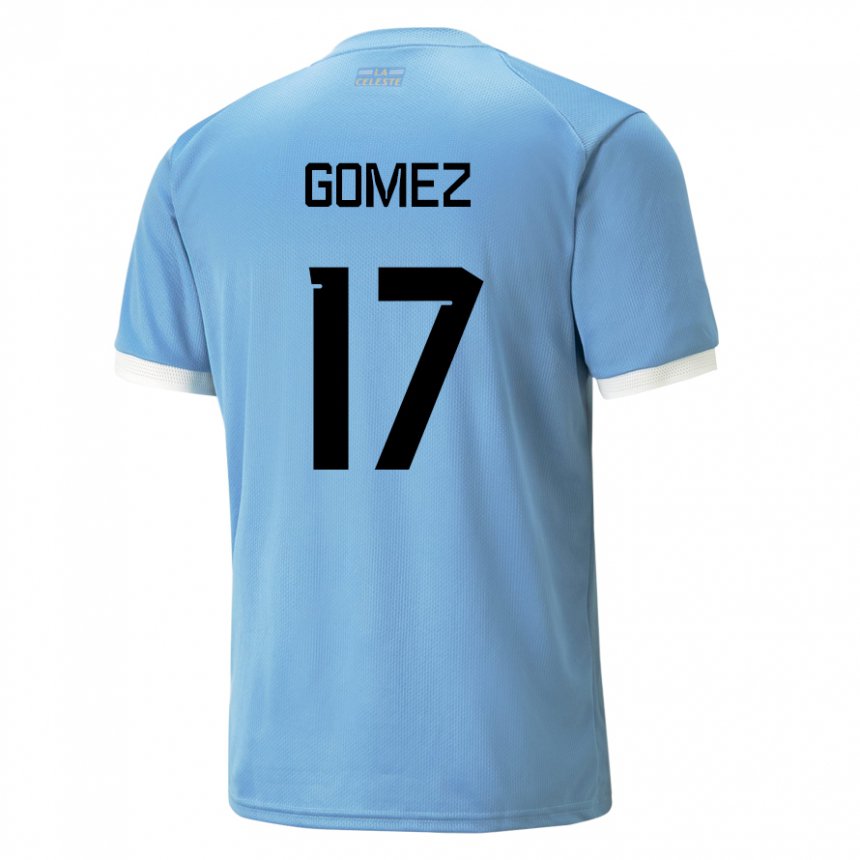 Niño Camiseta Uruguay Cecilia Gomez #17 Azul 1ª Equipación 22-24 La Camisa Argentina