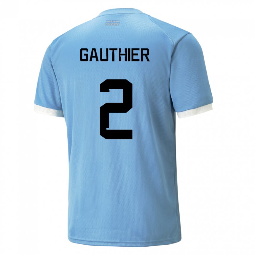 Niño Camiseta Uruguay Valentin Gauthier #2 Azul 1ª Equipación 22-24 La Camisa Argentina