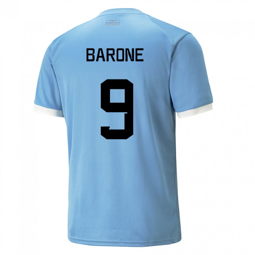 Niño Camiseta Uruguay Faustino Barone #9 Azul 1ª Equipación 22-24 La Camisa Argentina