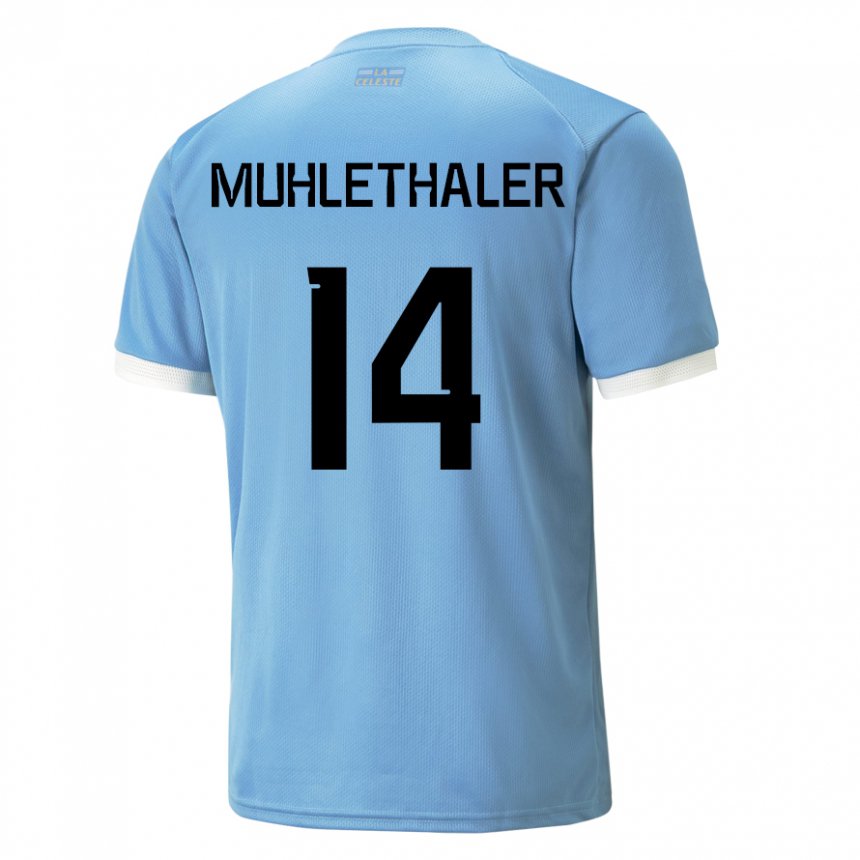 Niño Camiseta Uruguay Stiven Muhlethaler #14 Azul 1ª Equipación 22-24 La Camisa Argentina