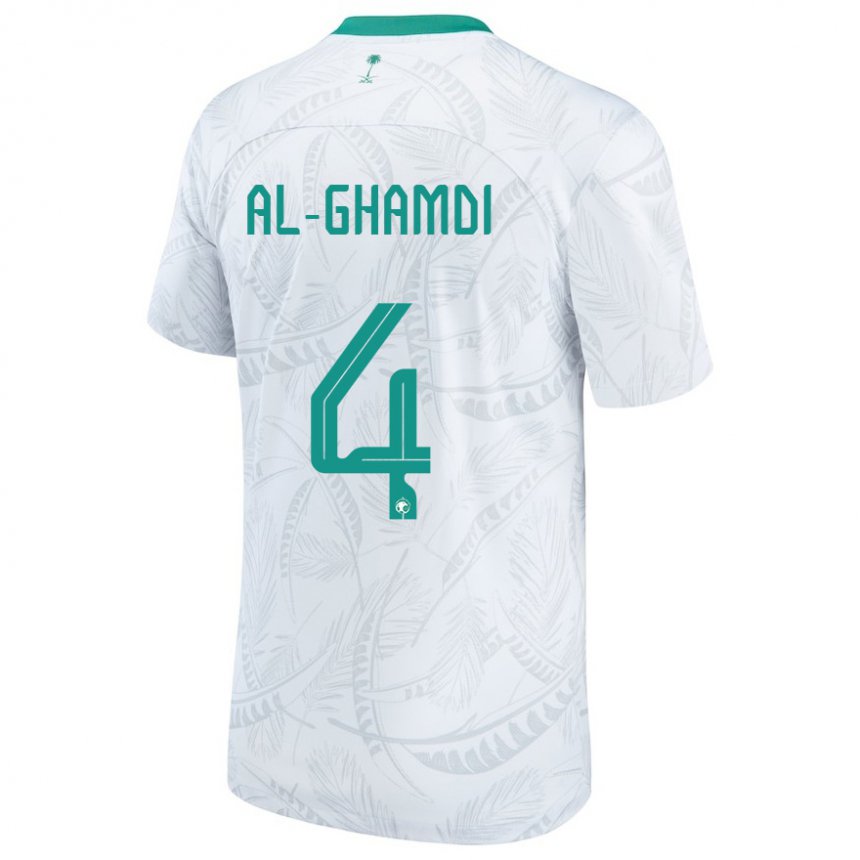 Niño Camiseta Arabia Saudita Talah Al Ghamdi #4 Blanco 1ª Equipación 22-24 La Camisa Argentina