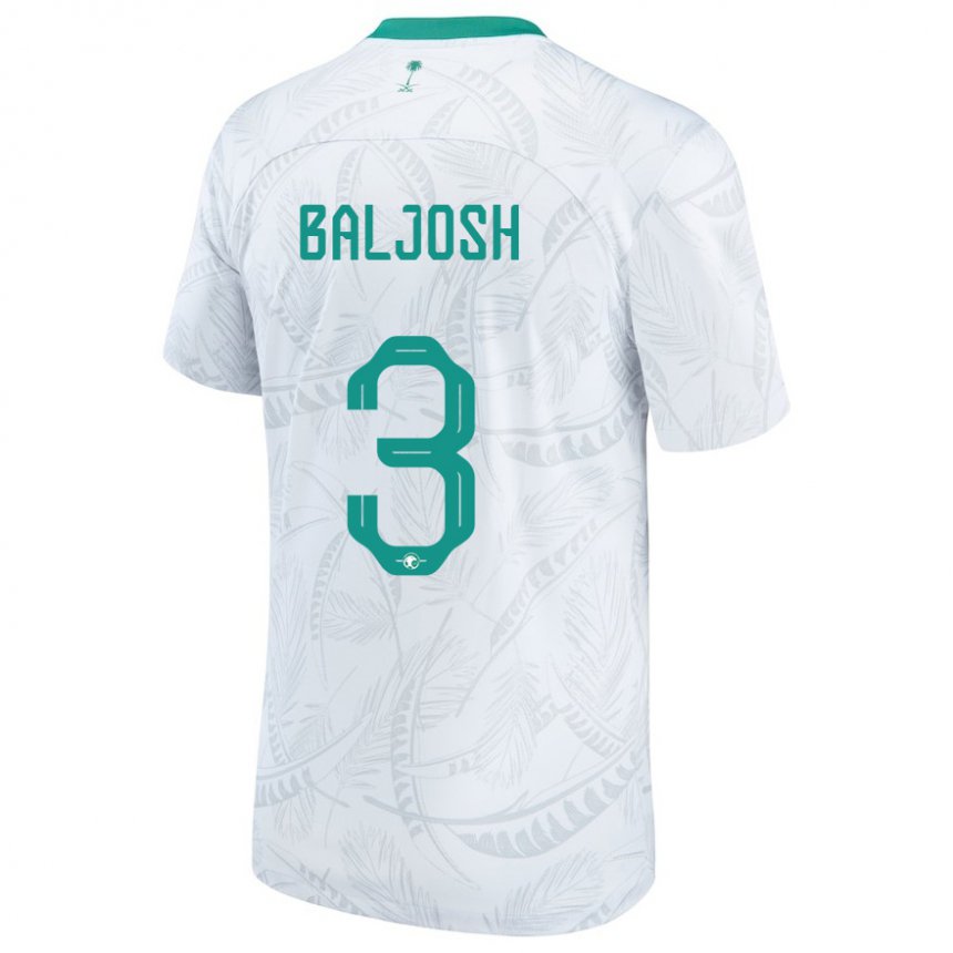 Niño Camiseta Arabia Saudita Turki Baljosh #3 Blanco 1ª Equipación 22-24 La Camisa Argentina