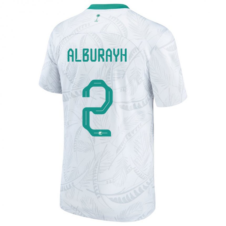 Niño Camiseta Arabia Saudita Mahmood Alburayh #2 Blanco 1ª Equipación 22-24 La Camisa Argentina