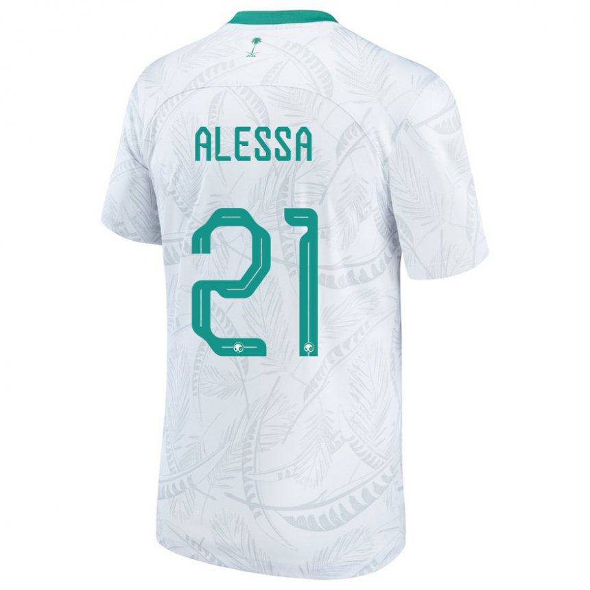 Niño Camiseta Arabia Saudita Mohammed Alessa #21 Blanco 1ª Equipación 22-24 La Camisa Argentina